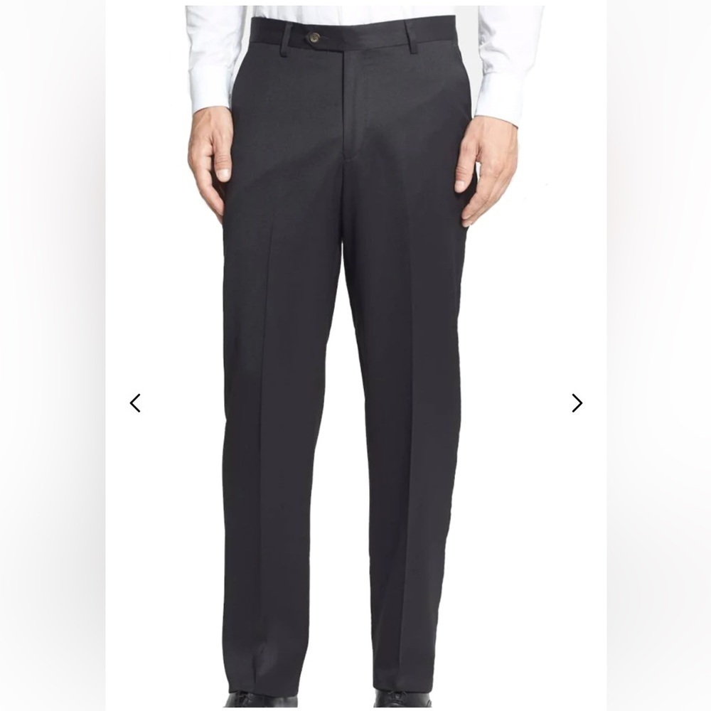 NWT Berle Charcoal Suit Pants Dress Trousers Mens 38 Flat Front Business
